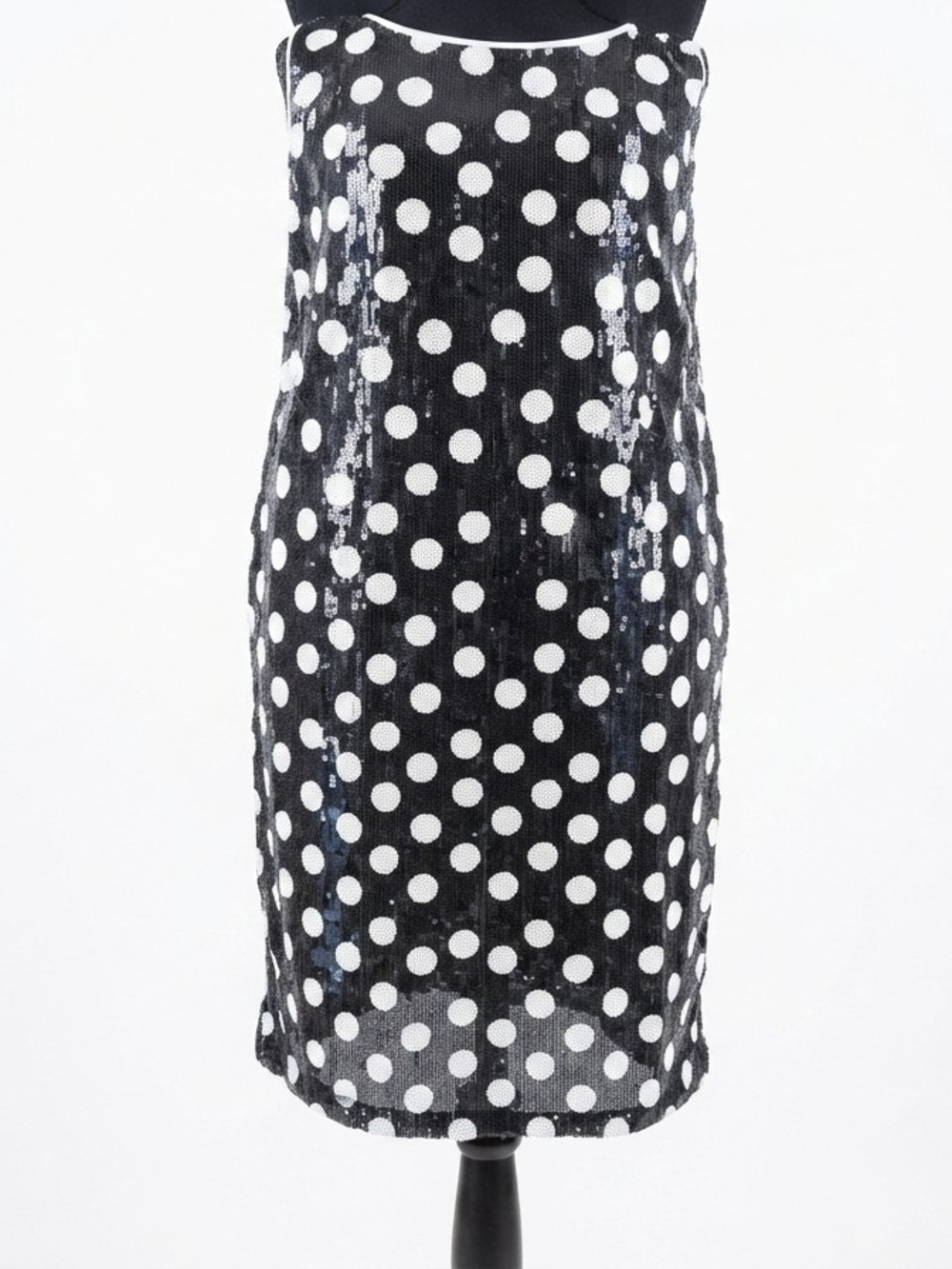 Blue and White Polka Dot Midi Dress